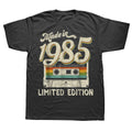 Made In 1985 Limited Edition Birthday Cassette Tape T-Shirt — Cotton Streetwear Tee