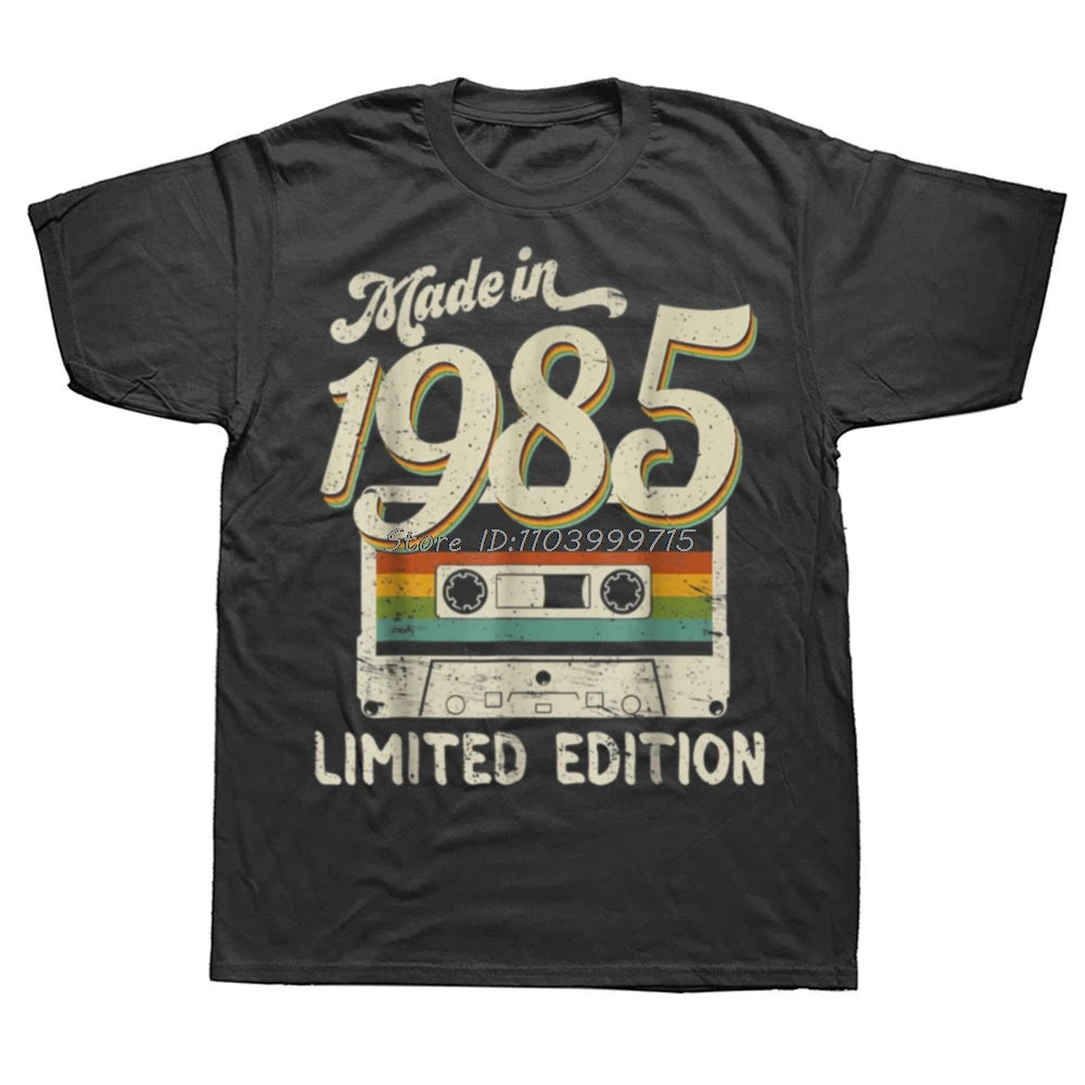 Made In 1985 Limited Edition Birthday Cassette Tape T-Shirt — Cotton Streetwear Tee