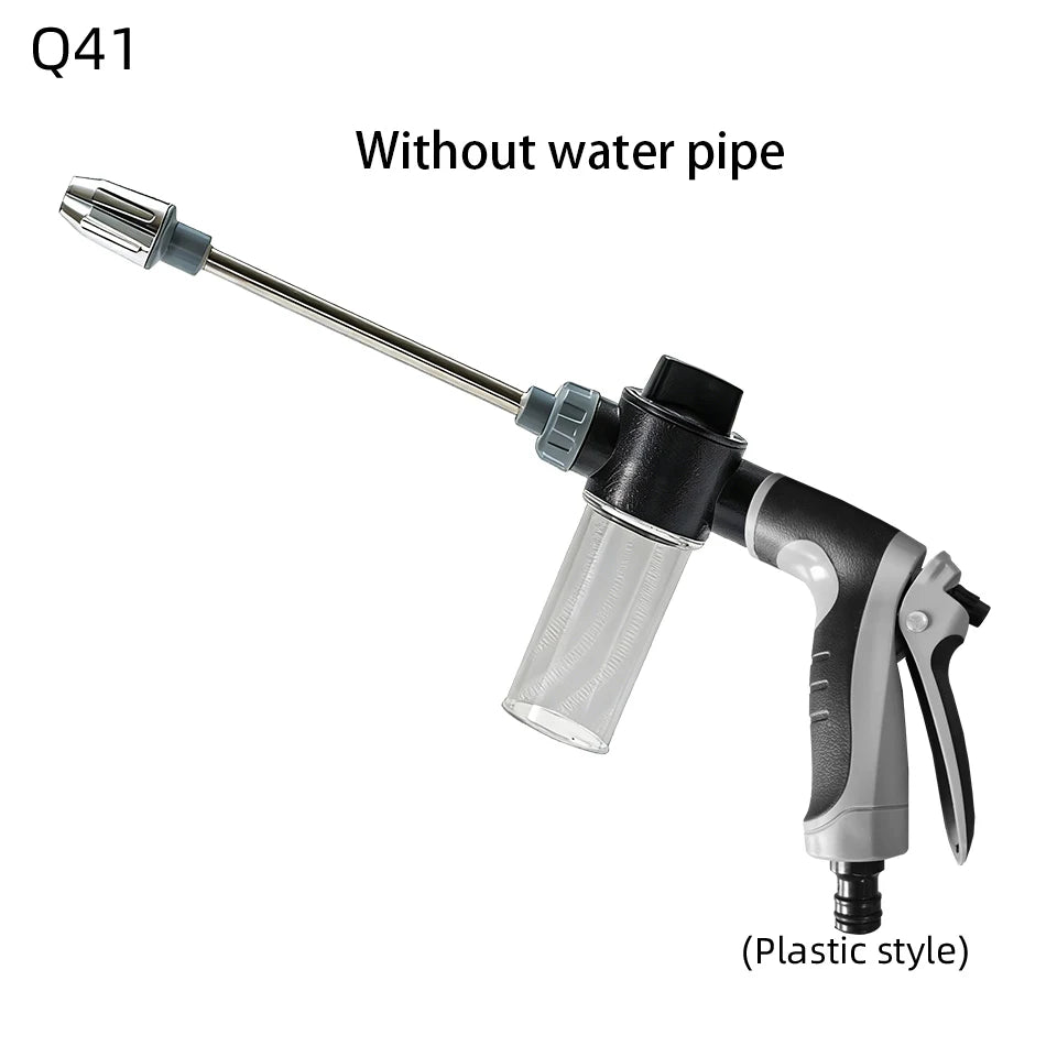 360° Rotating High-Pressure Water Gun – Car Wash Kit & Garden Sprinkler, Plastic or Metal, 1m–20m Hose Options