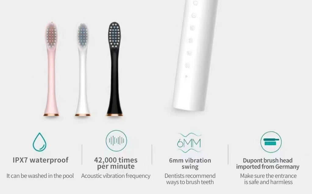 DR.GOOD X3 Sonic Electric Toothbrush – IPX7 Waterproof, 6 Modes, 30K–50K Strokes/Min