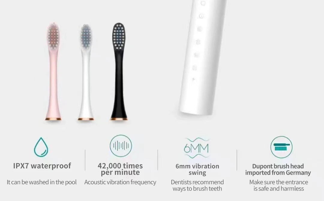 DR.GOOD X3 Sonic Electric Toothbrush – IPX7 Waterproof, 6 Modes, 30K–50K Strokes/Min