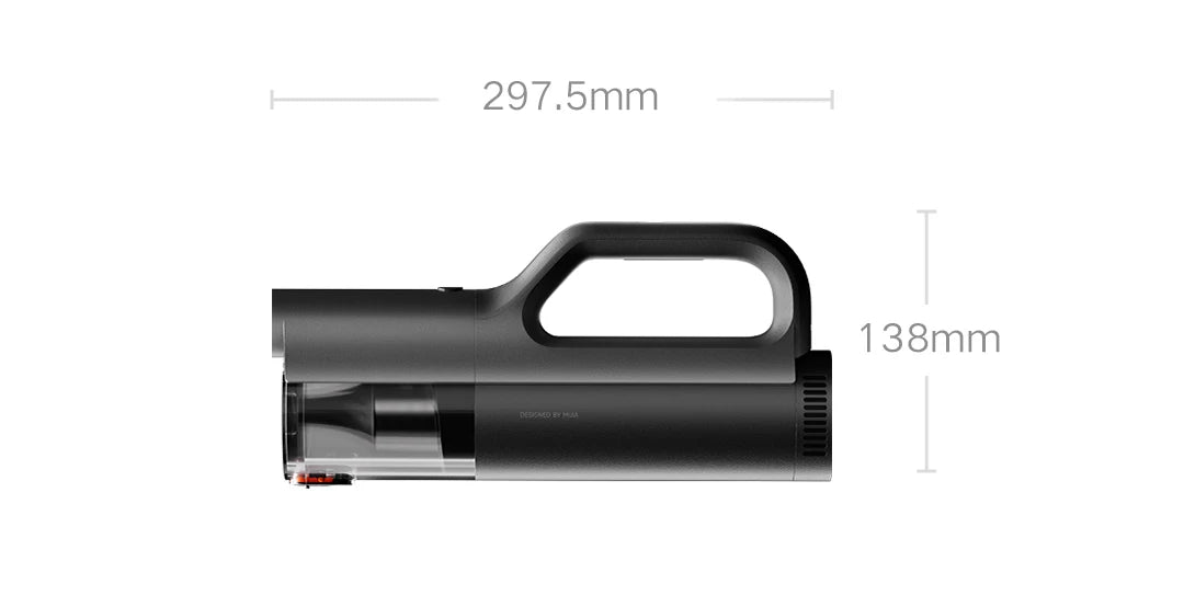 Mijia Car Vacuum Cleaner — 21kPa Suction, 5-Stage Filtration, 2400mAh, Type-C Charging
