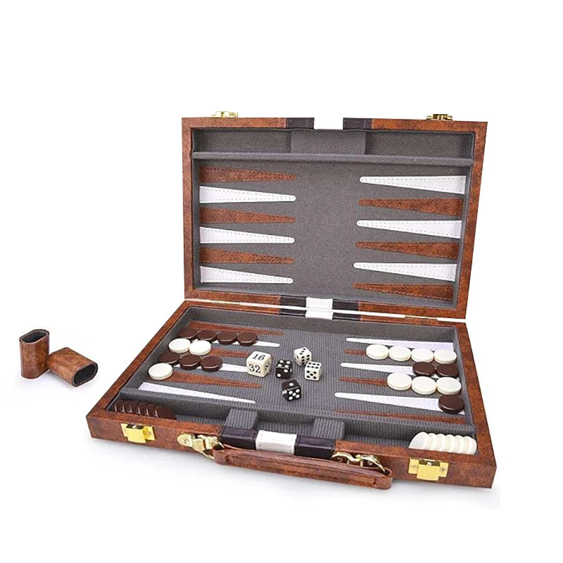 Folding Chess & Checkers Board Set – 15-Inch Portable Travel Game, PVC, Ages 14+