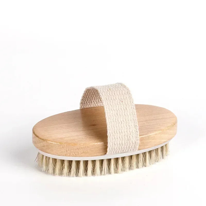 Natural Bristle Dry Brushing Body Brush – Dead Skin Remover & Anti-Cellulite Massage for Blood Circulation