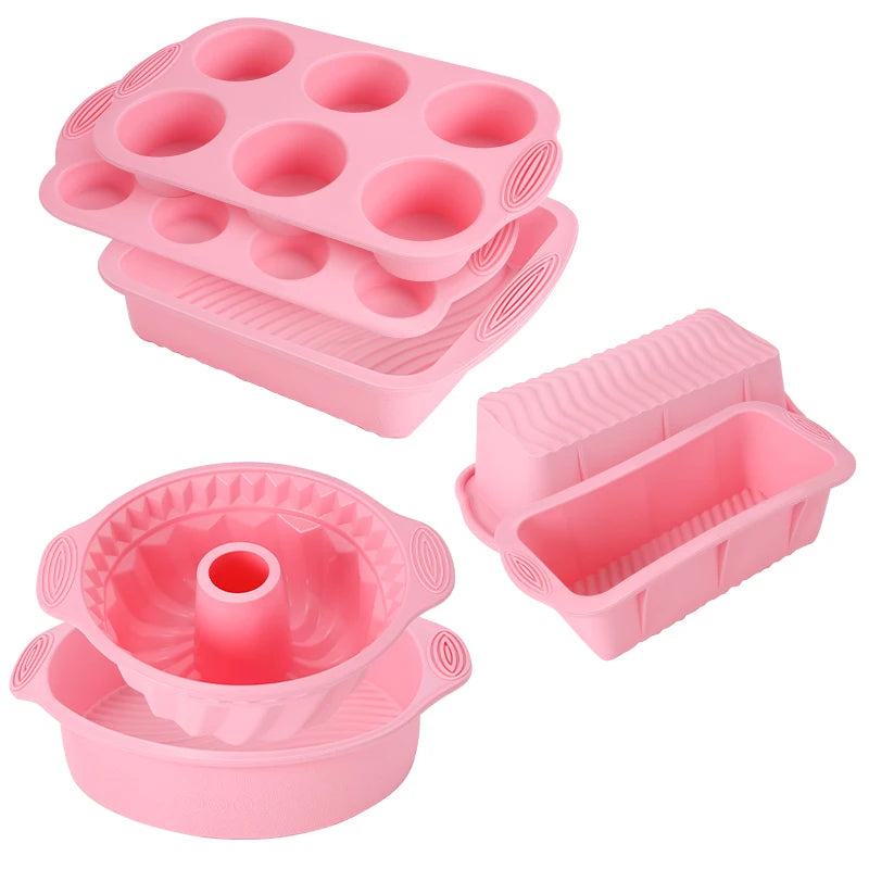 Pink Silicone Bakeware – Cake, Muffin & Loaf Molds