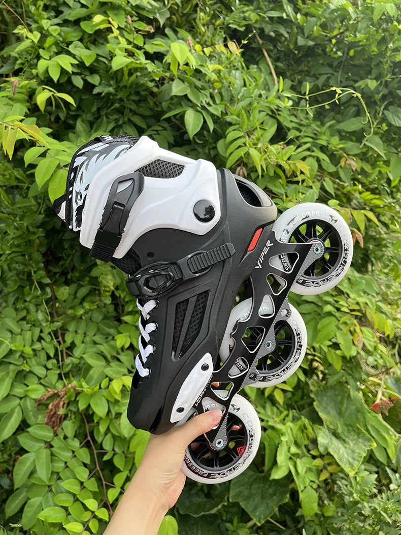 Big Wheel 3-Wheel Speed Roller Skates – Adult Professional Racing Inline Flat Skates