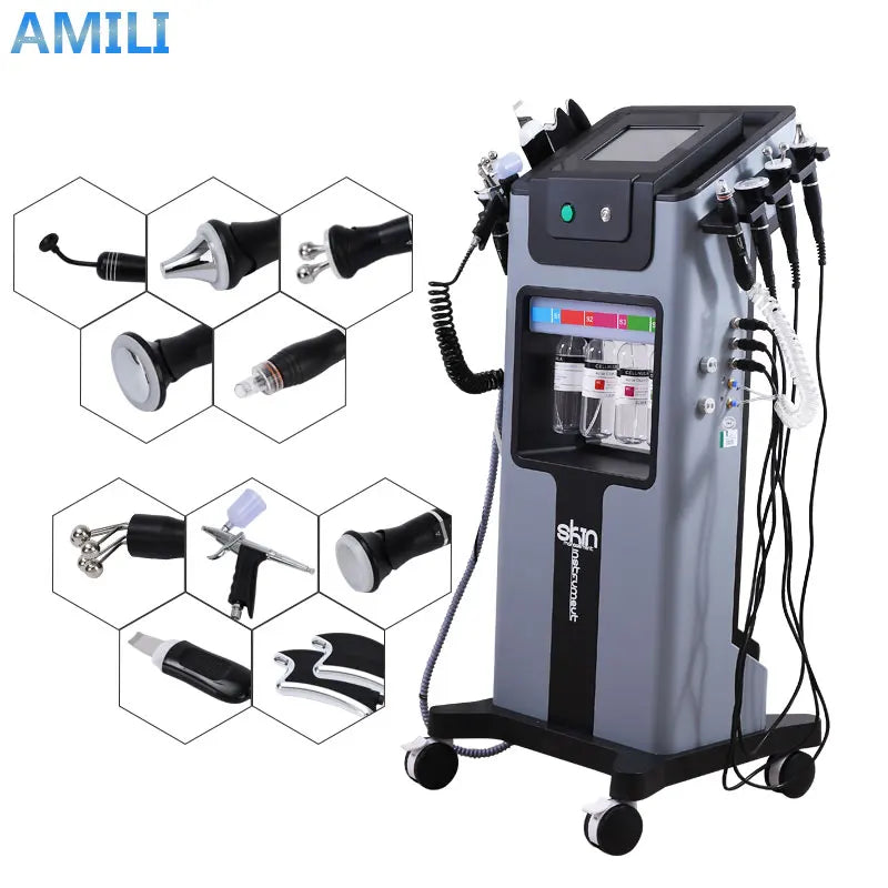 10-in-1 Hydra Aqua Facial Machine — Diamond Dermabrasion, Hydra Peeling & Skin Care System