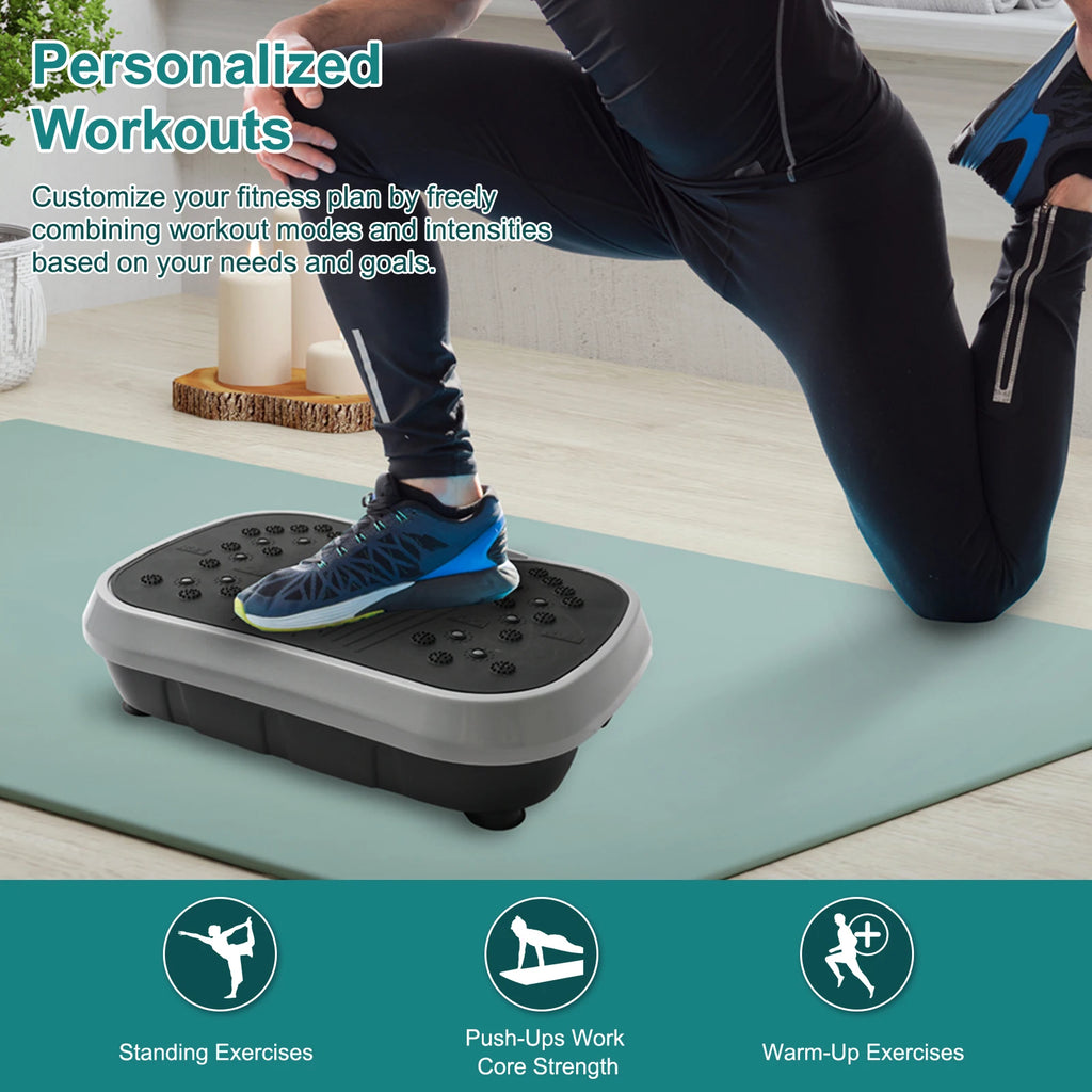 Vibration Plate Exercise Machine — 200W Full-Body Platform with 99 Speed Levels, Resistance Bands & Remote