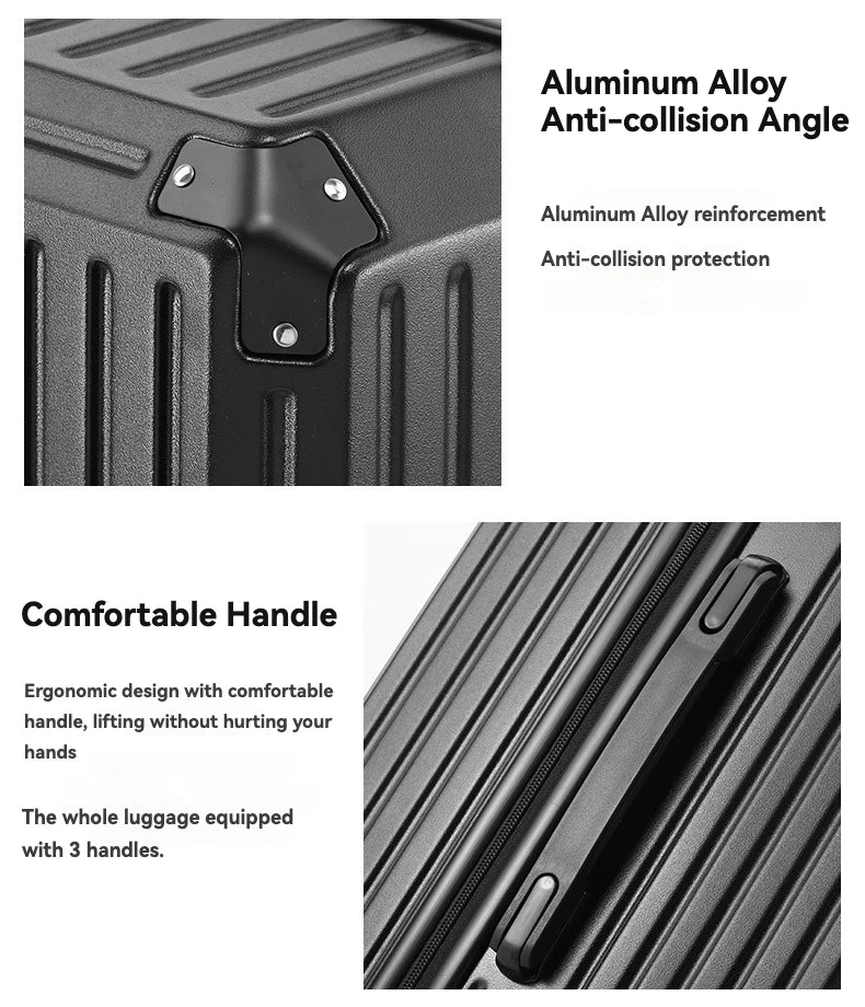 Large-Capacity Carry-On Luggage – Cup Holder & USB Port