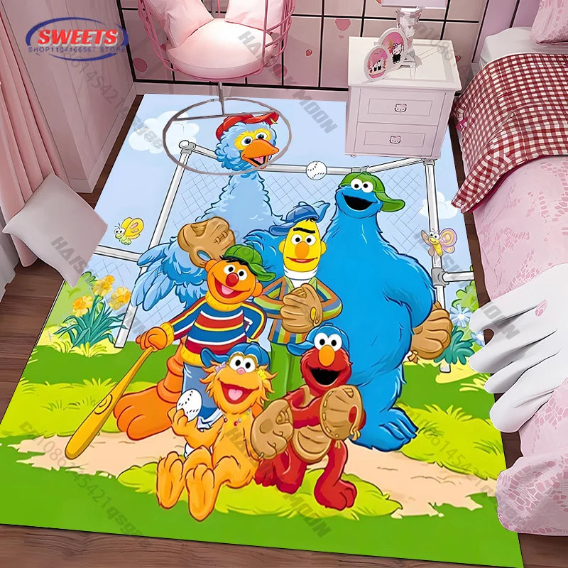 Sesame Street Theme Carpet Rug – Non-Slip Kids Play Mat for Living Room, Bedroom & Doormat, 17 Styles & 15 Sizes