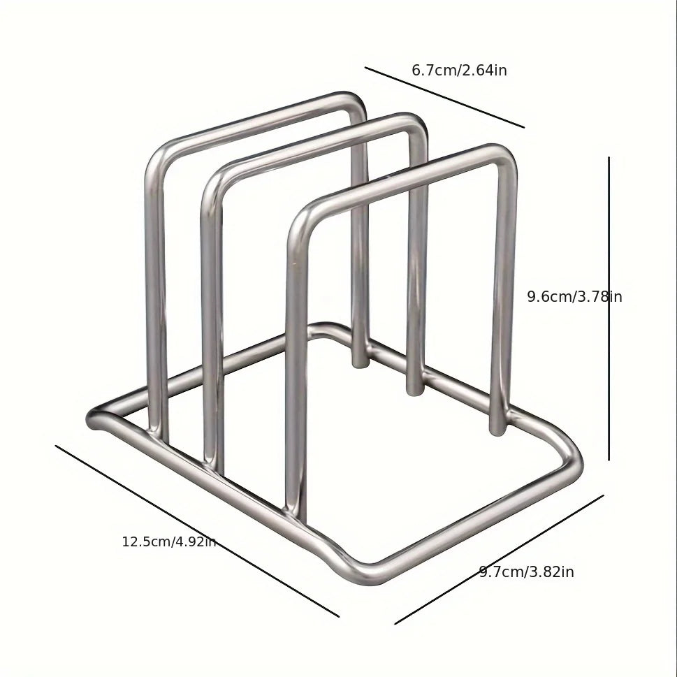 Stainless Steel Chopping Board & Pot Rack – Double-Layer Kitchen Storage Holder for Cutting Boards & Lids