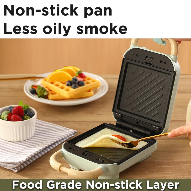 Mini Sandwich Maker & Breakfast Multi Cooker – Electric Toaster, Pancake, Waffle & Donut Maker for Kitchen