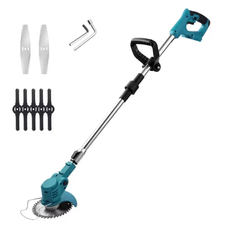 Cordless Lawn Mower & Grass Trimmer | 36,000 RPM, 3-Blade System, Telescopic Handle, Makita 18V Compatible (Tool Only)