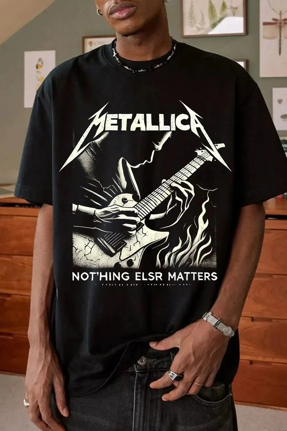 Metallica Rock Band Graphic T-Shirt — 100% Cotton Streetwear Tee for Men & Women