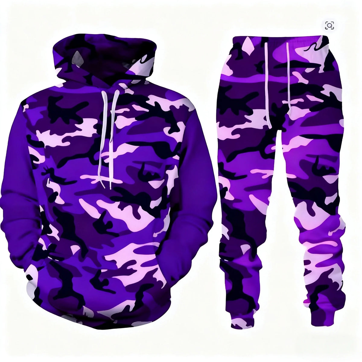 Men's Santa Claus 3D Print Hoodie & Pants Jogging Set – Camouflage Co-Ord