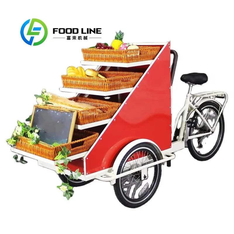 Electric Mobile Tricycle Food Display Bike Cart – Coffee & Hot Dog Vendor Bike