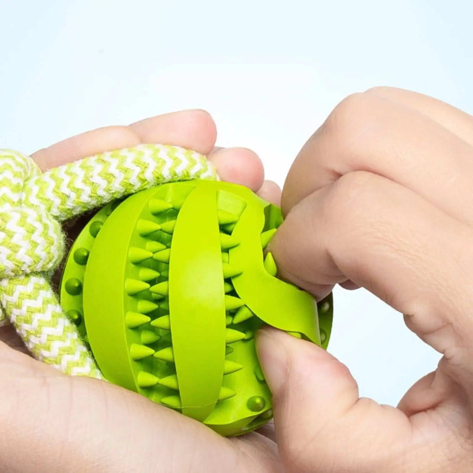 Treat-Dispensing Rope Ball Puzzle Toy for Dogs
