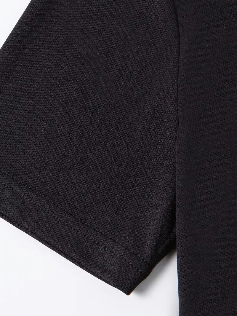 Men's Button-Down Polo Shirt & Breathable Mesh Shorts Set – Casual Versatile Summer Plus Size