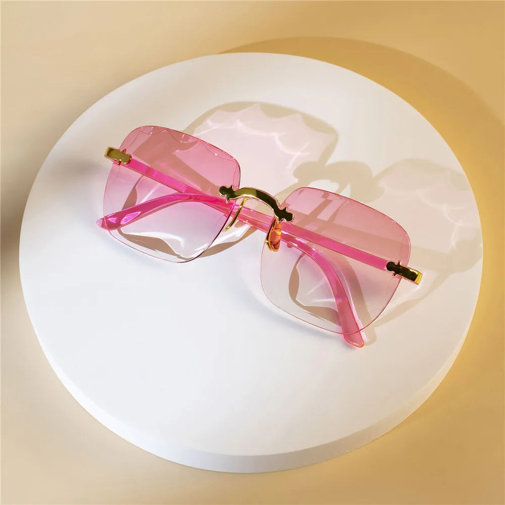 4-Pack Square Rimless Sunglasses | Luxury Designer Summer Shades for Men & Women