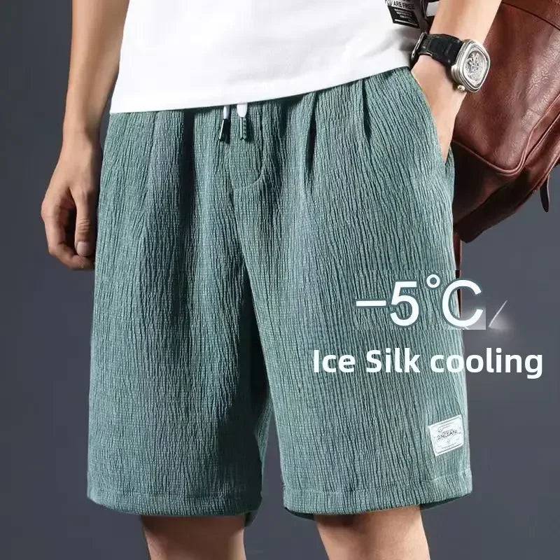 Men's Ice Silk Casual Loose Shorts — Summer Big Pants Comfortable Outerwear