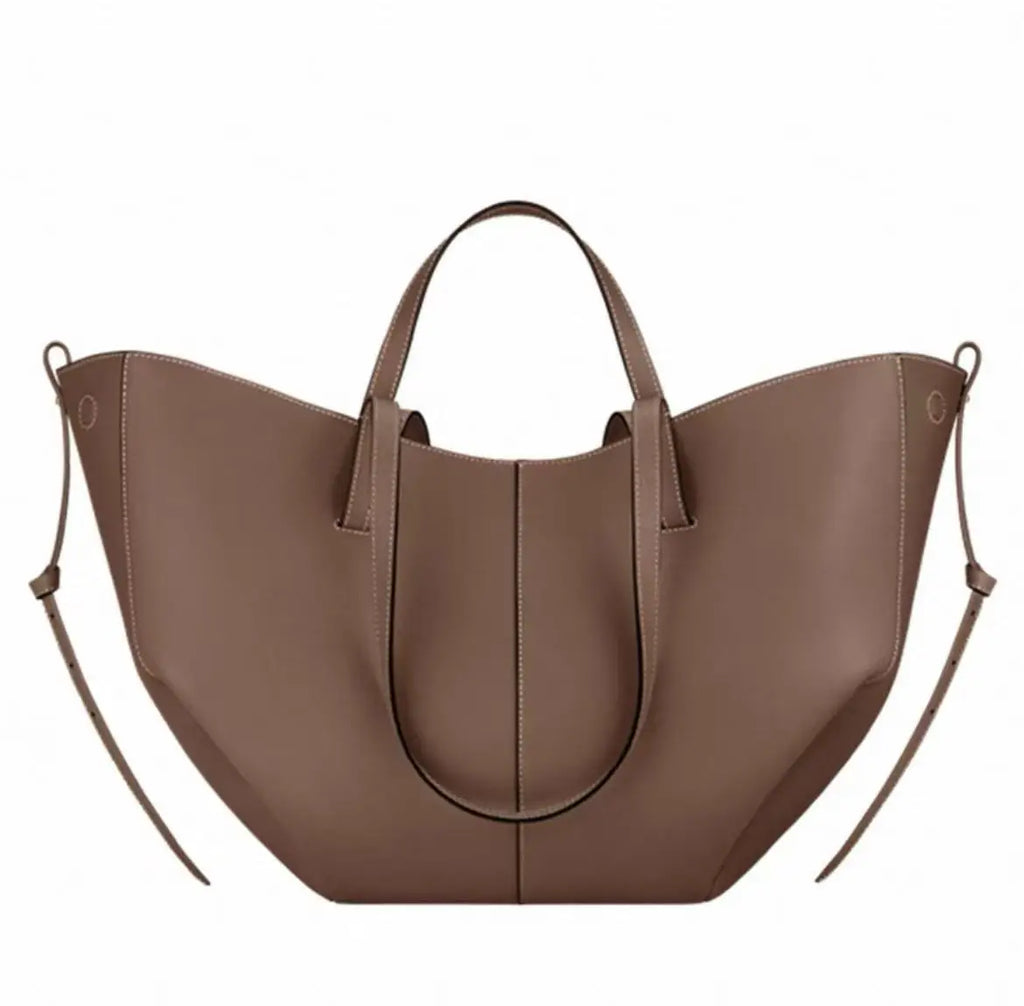 Large Capacity Genuine Cowhide Leather Tote Bag – Underarm Shoulder Bag for Women 2026