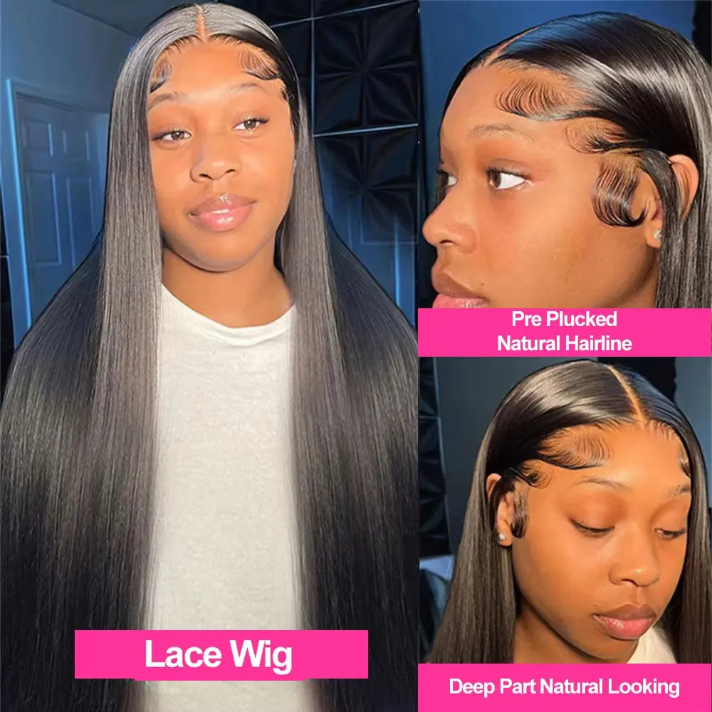 250 Density Bone Straight Lace Front Wig | Glueless 13x4 13x6 5x5 HD Transparent Lace Brazilian Human Hair