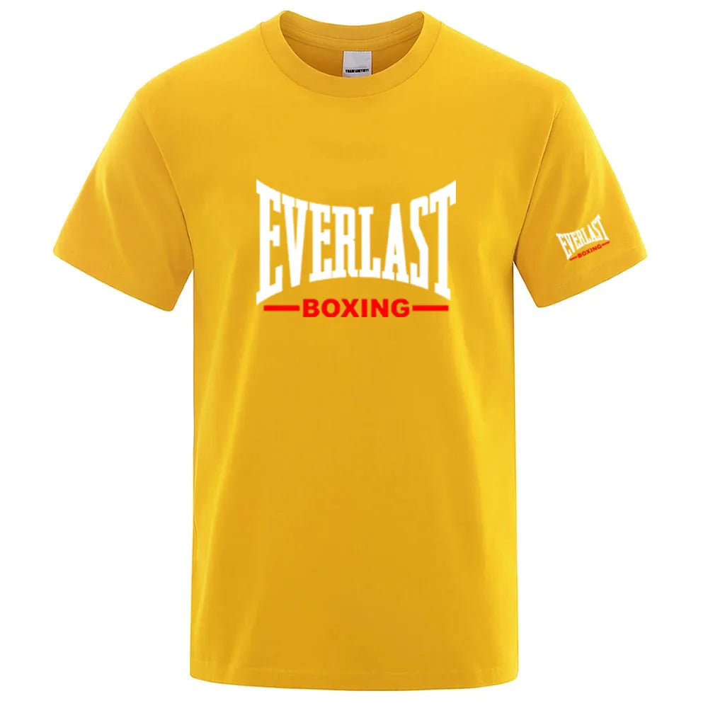 Everlast Boxing Logo Graphic T-Shirt — Crew Neck Short Sleeve Sports Streetwear Tee