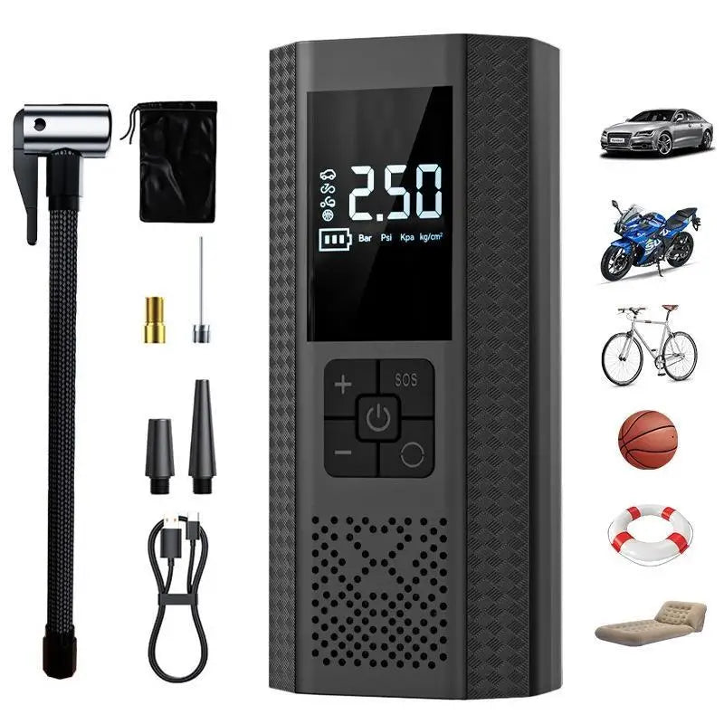 Rechargeable Cordless Tire Inflator with Digital Gauge