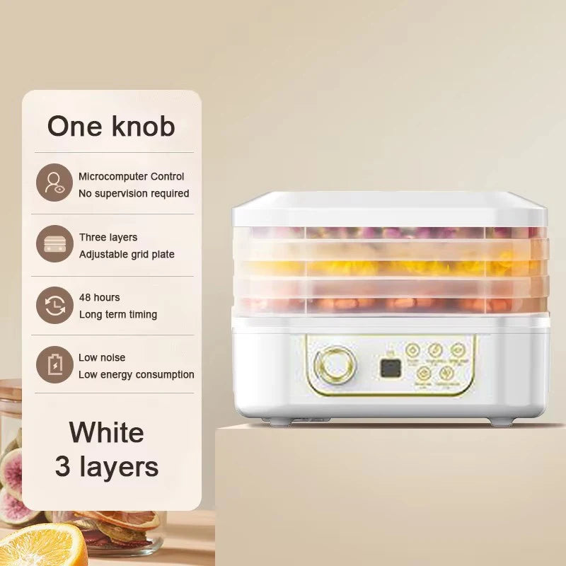 Mini Food Dehydrator – 5 Trays, 110V, Dried Fruit, Vegetables, Herbs, Pet Meat & Snacks Air Dryer