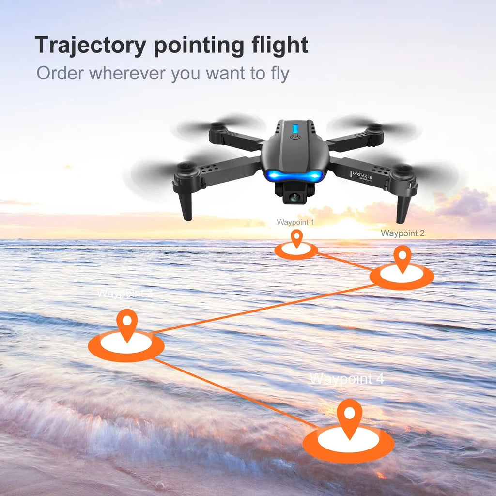 E88 Pro Max Foldable Drone – Dual Camera, 4K/1080p, Brushless Motor, Beginner-Friendly