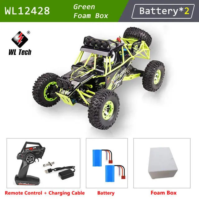 WLtoys 12428 1:12 Scale 4WD RC Racing Car – 50KM/H Alloy Off-Road Climbing Truck with LED Lights