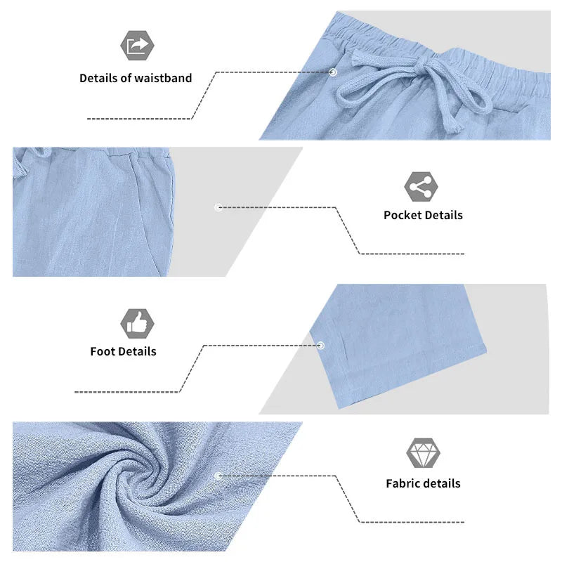 Men's Linen Casual Loose Hooded Henley Shirt & Long Pants Set – Relaxed Autumn 2-Piece Suit