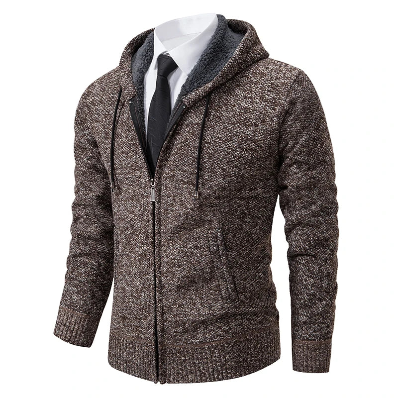 Men's Fleece Zip Cardigan Jacket — Warm Casual Layering Piece