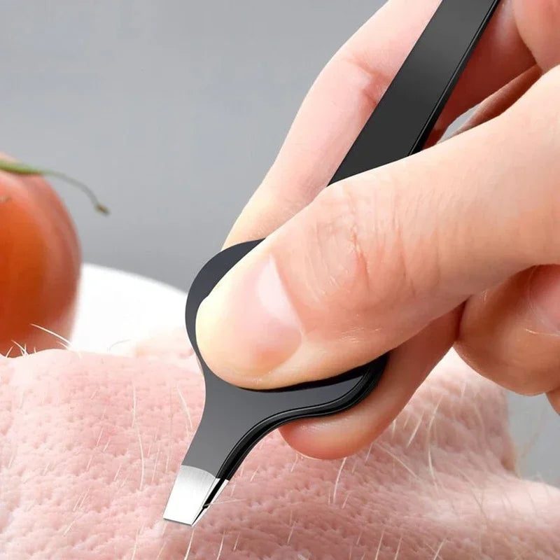 Slant Tip Eyebrow Hair Remover Tweezer — Hollow Handle