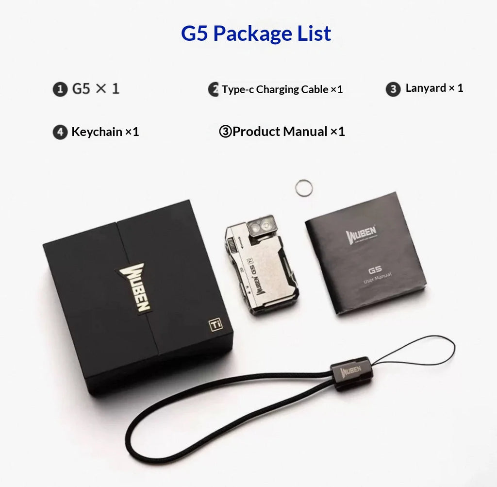 WUBEN G5 Premium EDC Flashlight – 400 Lumens, RGB, Titanium Alloy & Collector Edition Variants