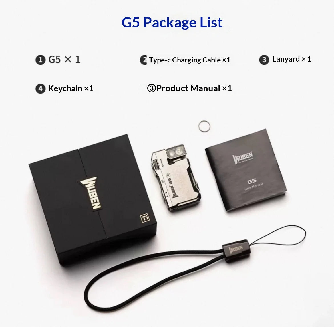 WUBEN G5 Premium EDC Flashlight – 400 Lumens, RGB, Titanium Alloy & Collector Edition Variants