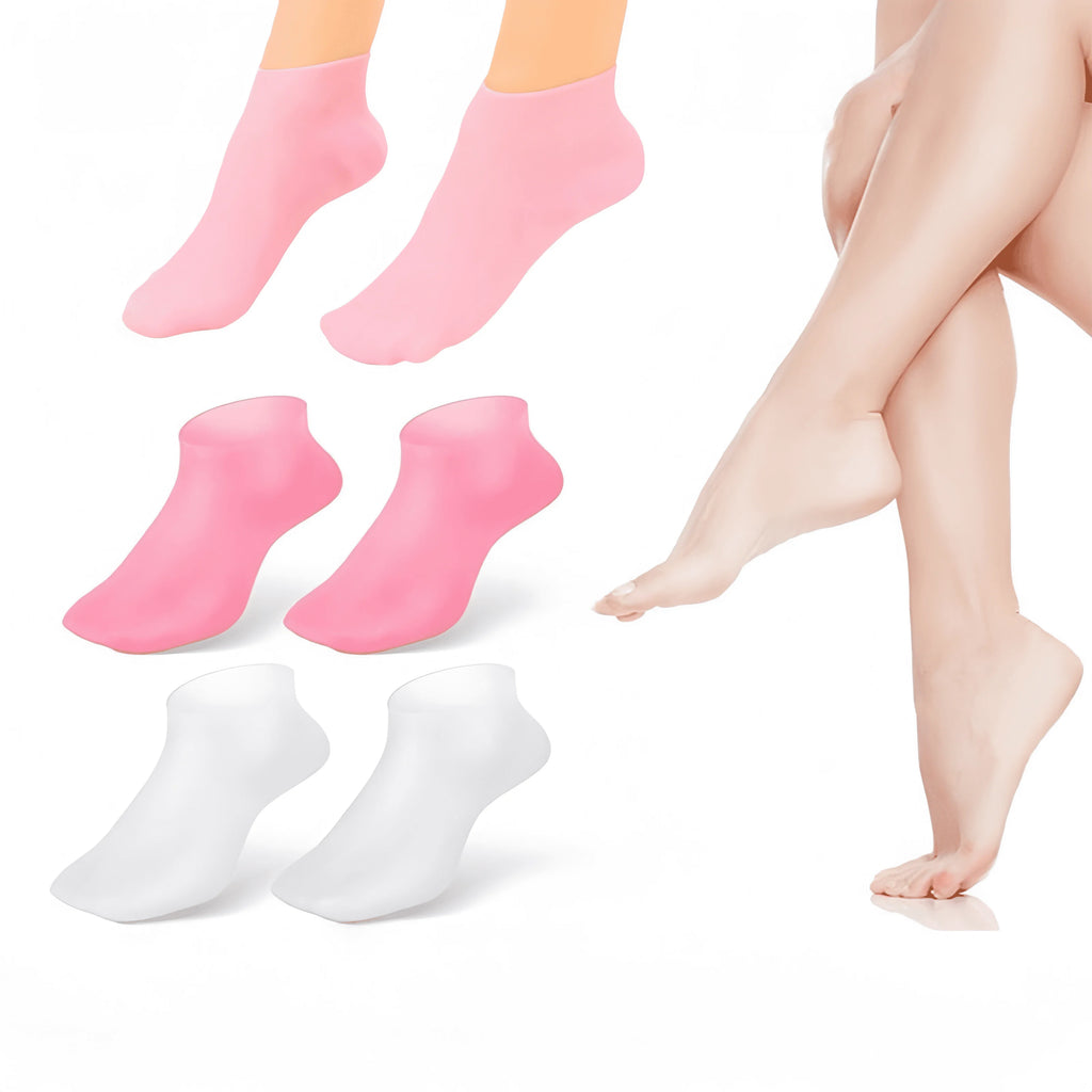 Soft Feet While You Sleep — Moisturizing Silicone Foot Socks | Dry & Cracked Heel Repair, Massage Texture, 7 Colors