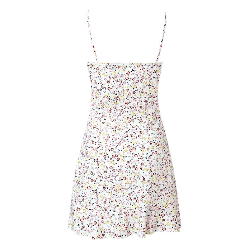 Women's Floral Camisole Mini Dress – Casual Comfortable Summer Skirt Dress