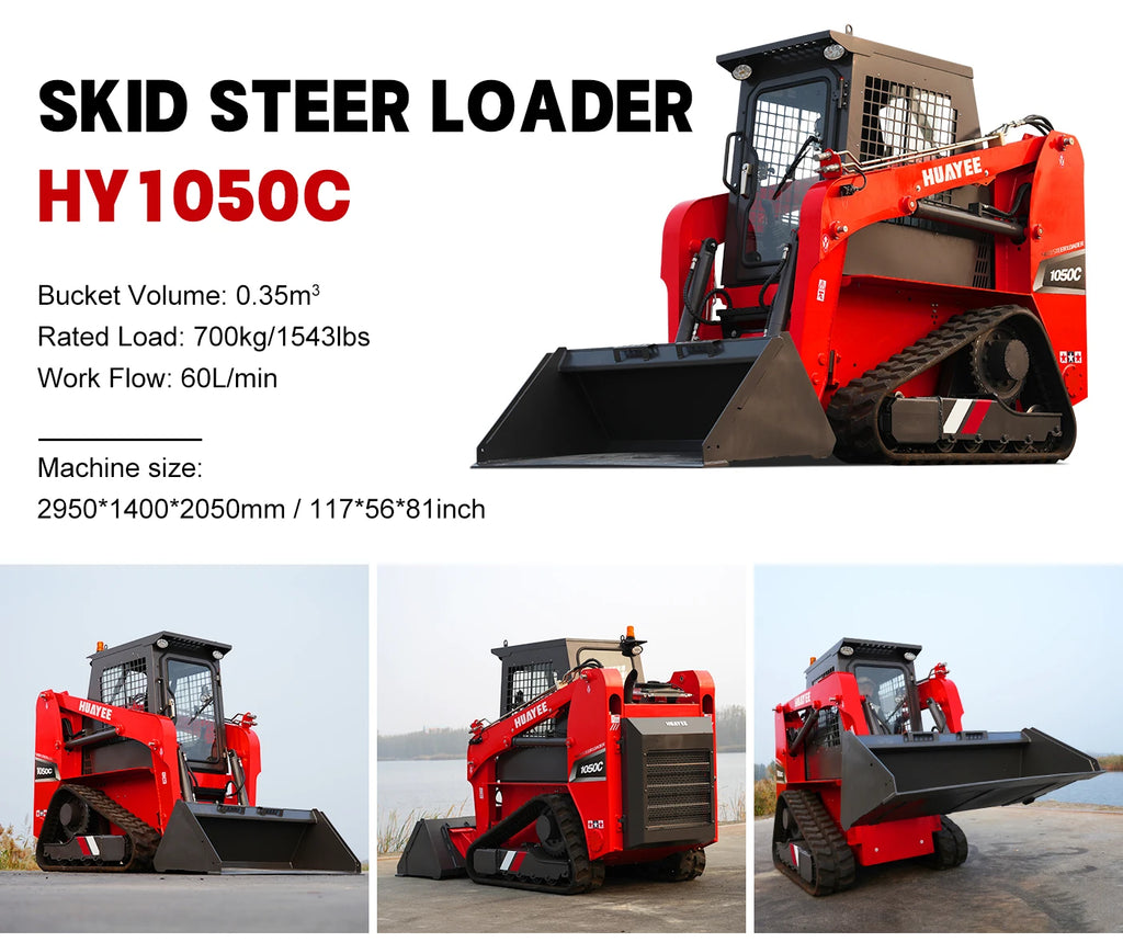 Huayee Kubota Compact Wheel Loader – 14HP Multifunctional Skid Steer for Construction & Home