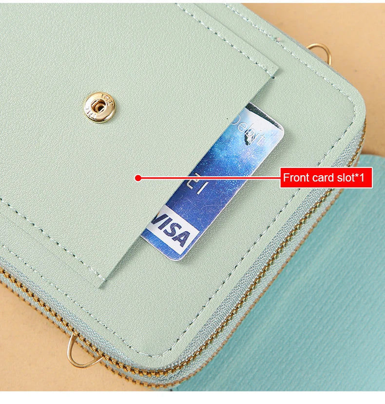 Women Crossbody Shoulder Bags Wallets Touch Screen Cell Phone Purse Soft Leather Strap Handbag for Female Luxury Messenger Bags