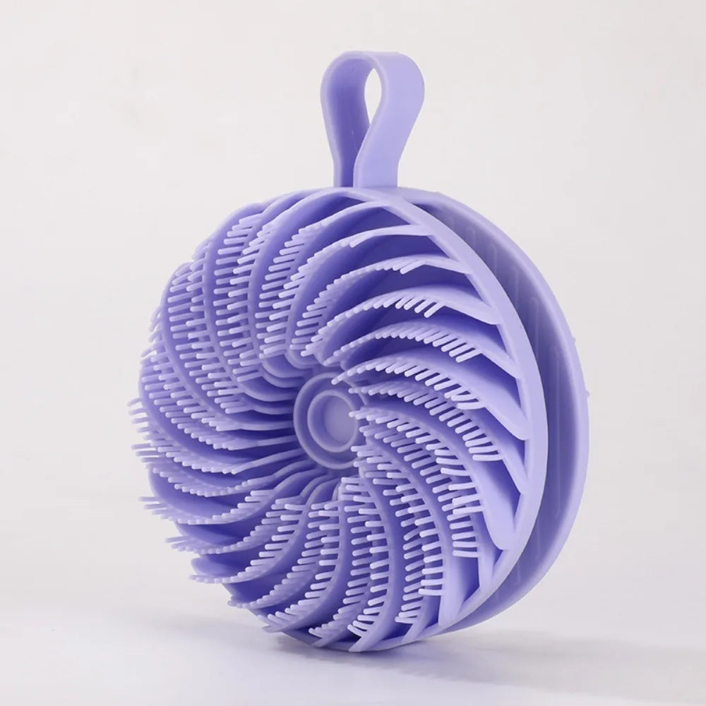 Double-Sided Silicone Shower Brush – Soft Bristle Body Massage & Exfoliating Bath Mud Remover