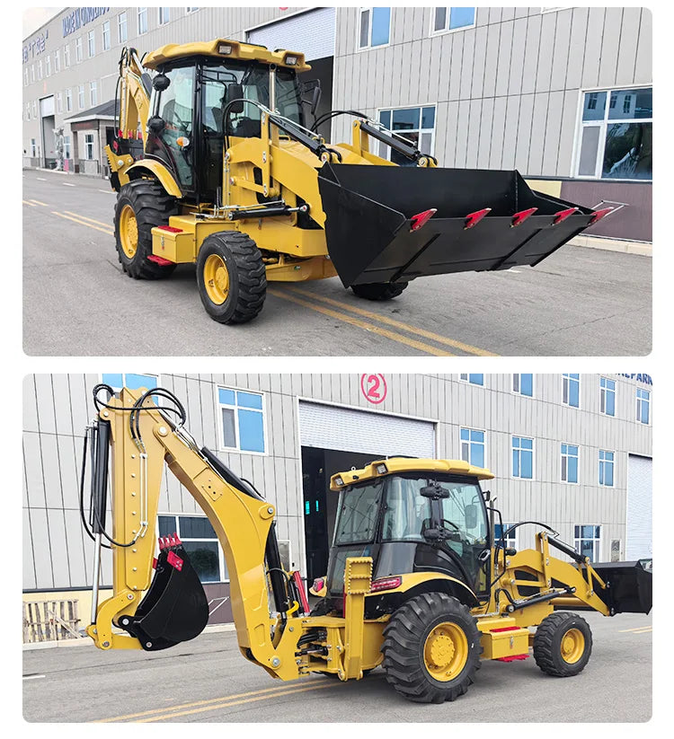 Diesel 4x4 Backhoe Loader – Mini Towable Front Loader & Rear Excavator