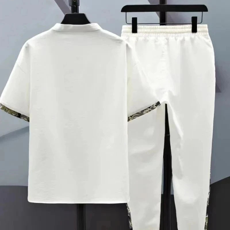 Men's Cotton Shirt & Trousers 2-Piece Set – High Quality Summer Fashion Suit M–4XL