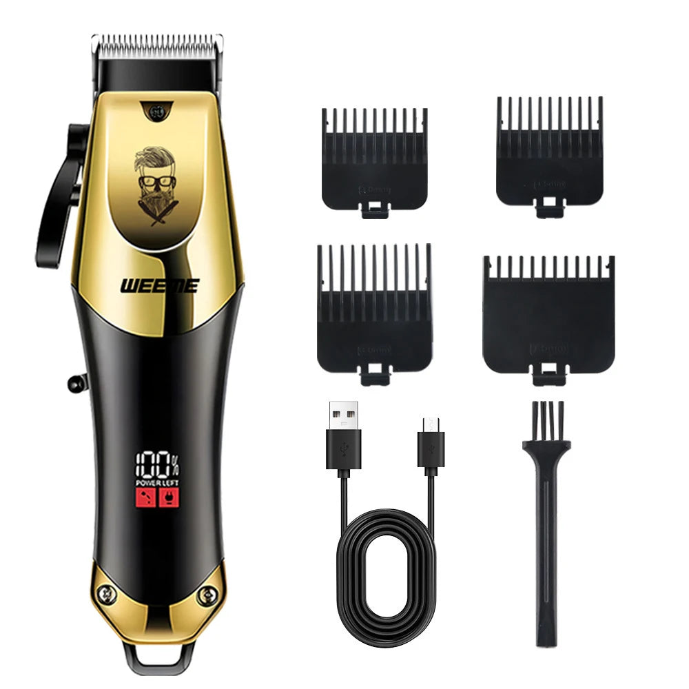 T9 Vintage Men's Electric Hair Clipper & Beard Trimmer – Rechargeable, Wet/Dry, Nose Trimmer Kit