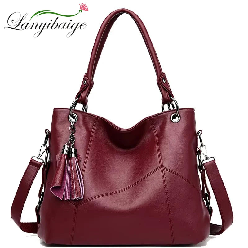 Large Capacity PU Leather Crossbody Tote Bag – Luxury Shoulder Bag for Women