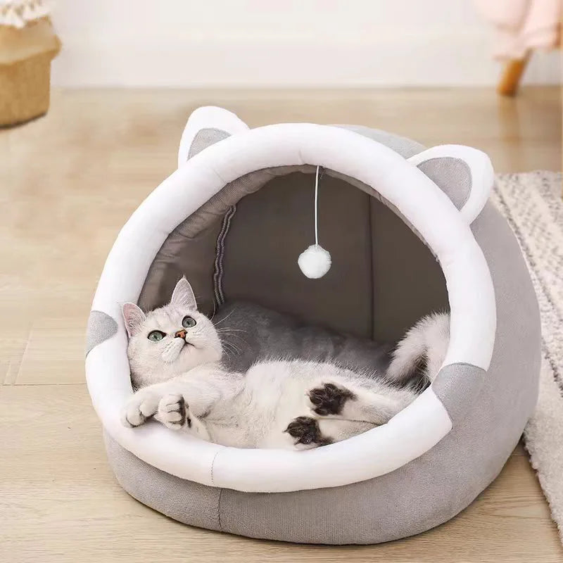Self-Warming Foldable Pet Tent Cave Bed