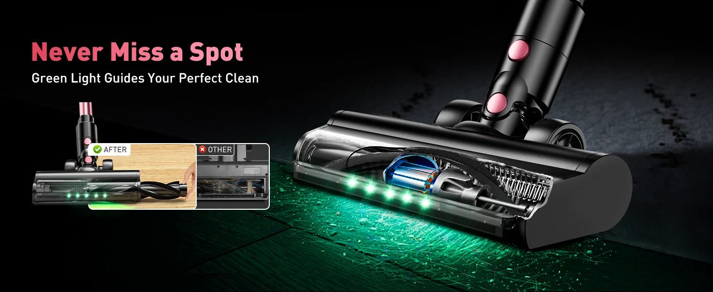 Cordless Vacuum Cleaner — 55Kpa / 500W / 45-Min Runtime, 10-in-1 Powerful Stick Vacuum for Home, Pet Hair, Hard Floor & Carpet