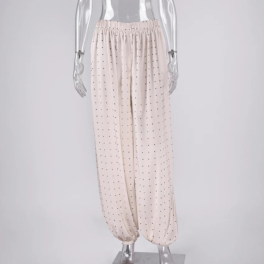 Linad Elegant Satin Lantern Pants – High Waist Vintage Loose Ankle Length Street Chic Trousers