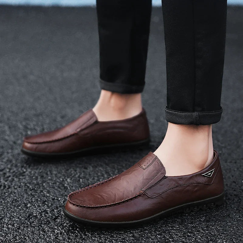 Men's Genuine Leather Slip-On Loafers