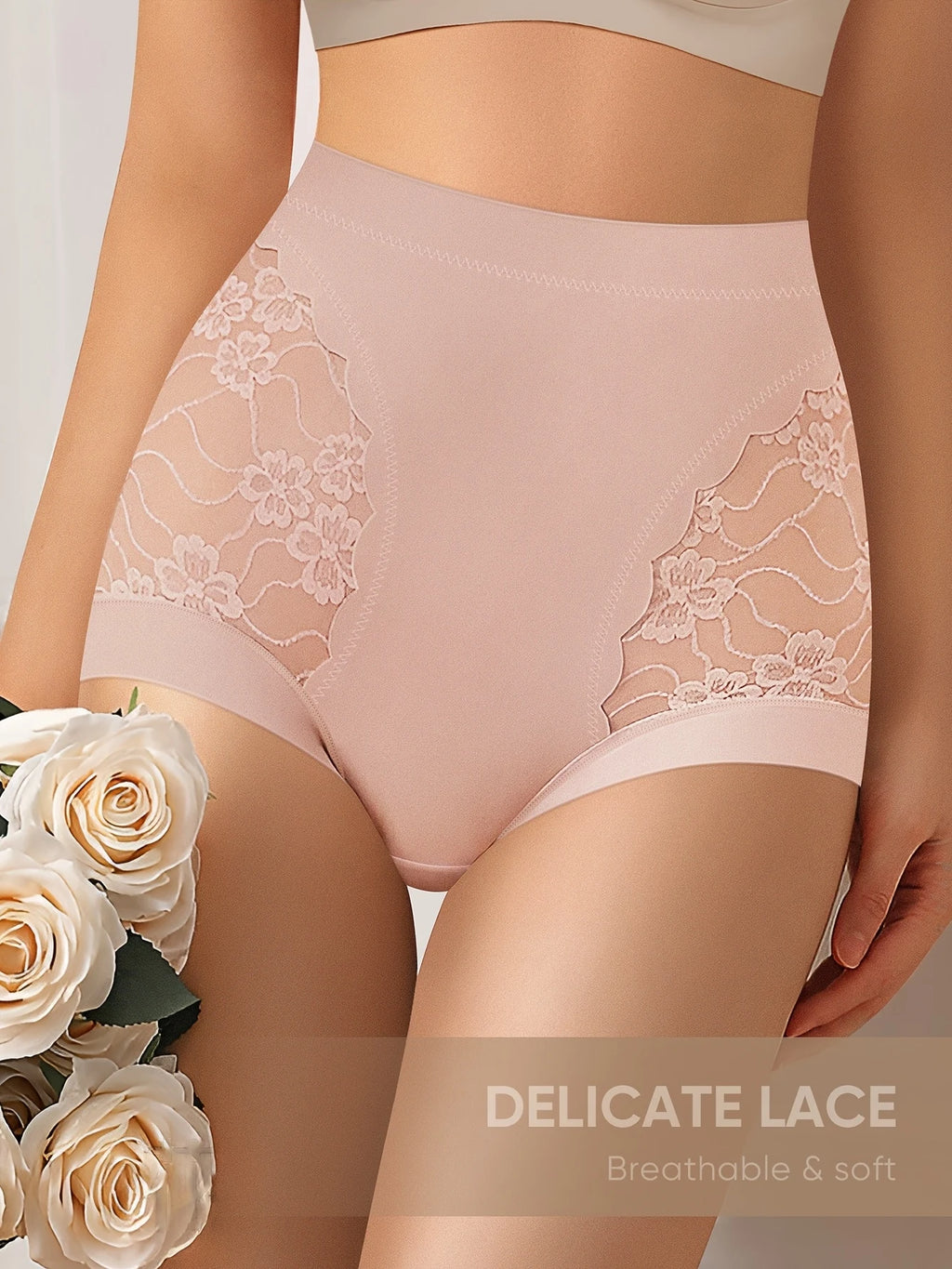 Women's High-Waist Floral Lace Briefs